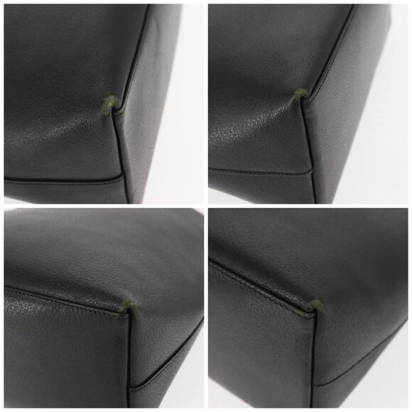 GUCCI Bamboo Shoulder Bag Leather Black Gold 001 2113 1880 Auth 147949 - Picture 14 of 16